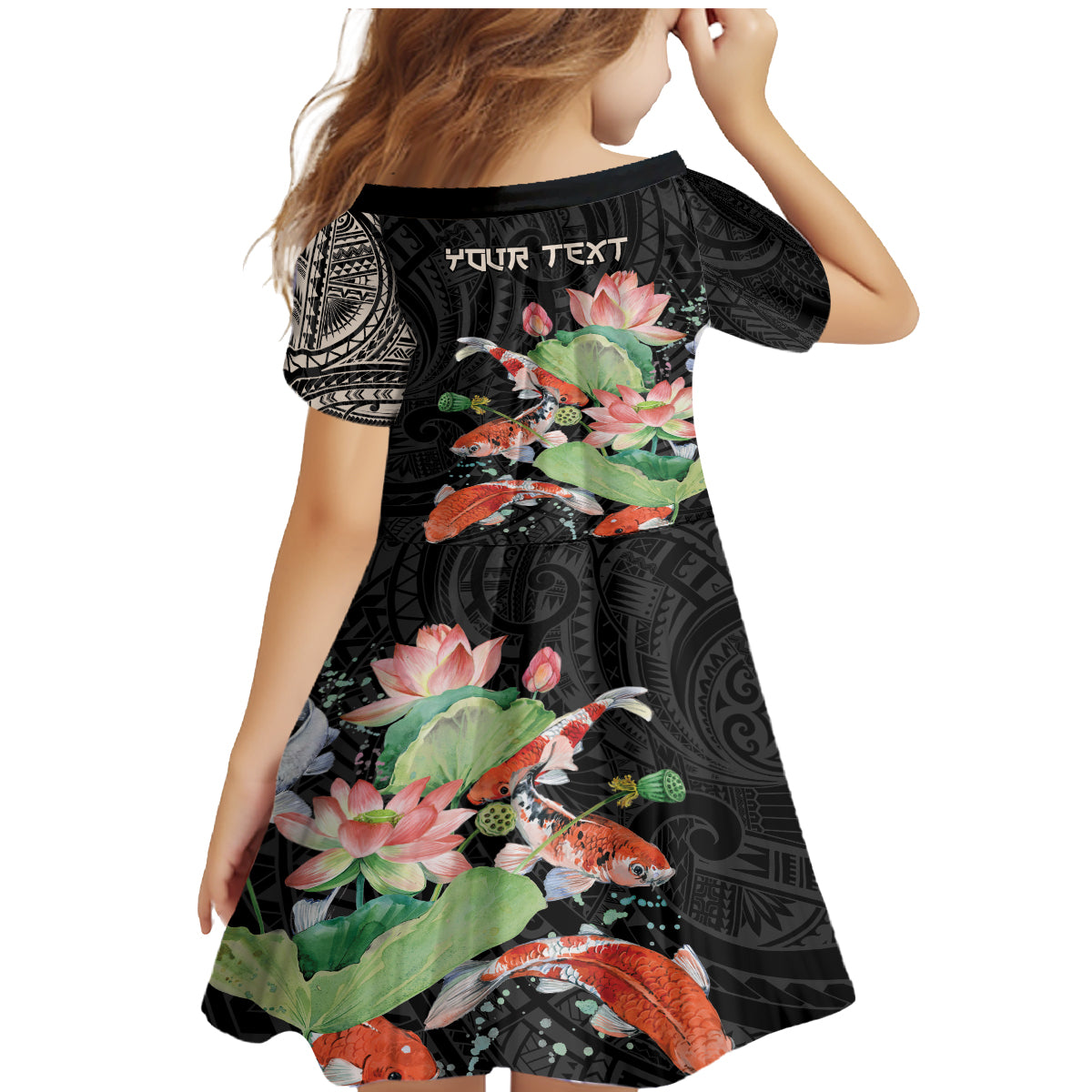 Personalized Japanese Koi Fish Family Matching Mermaid Dress and Hawaiian Shirt with Polynesian Pattern LT9 - Polynesian Pride