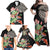 Personalized Japanese Koi Fish Family Matching Off Shoulder Maxi Dress and Hawaiian Shirt with Polynesian Pattern