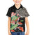 Personalized Japanese Koi Fish Family Matching Off Shoulder Short Dress and Hawaiian Shirt with Polynesian Pattern