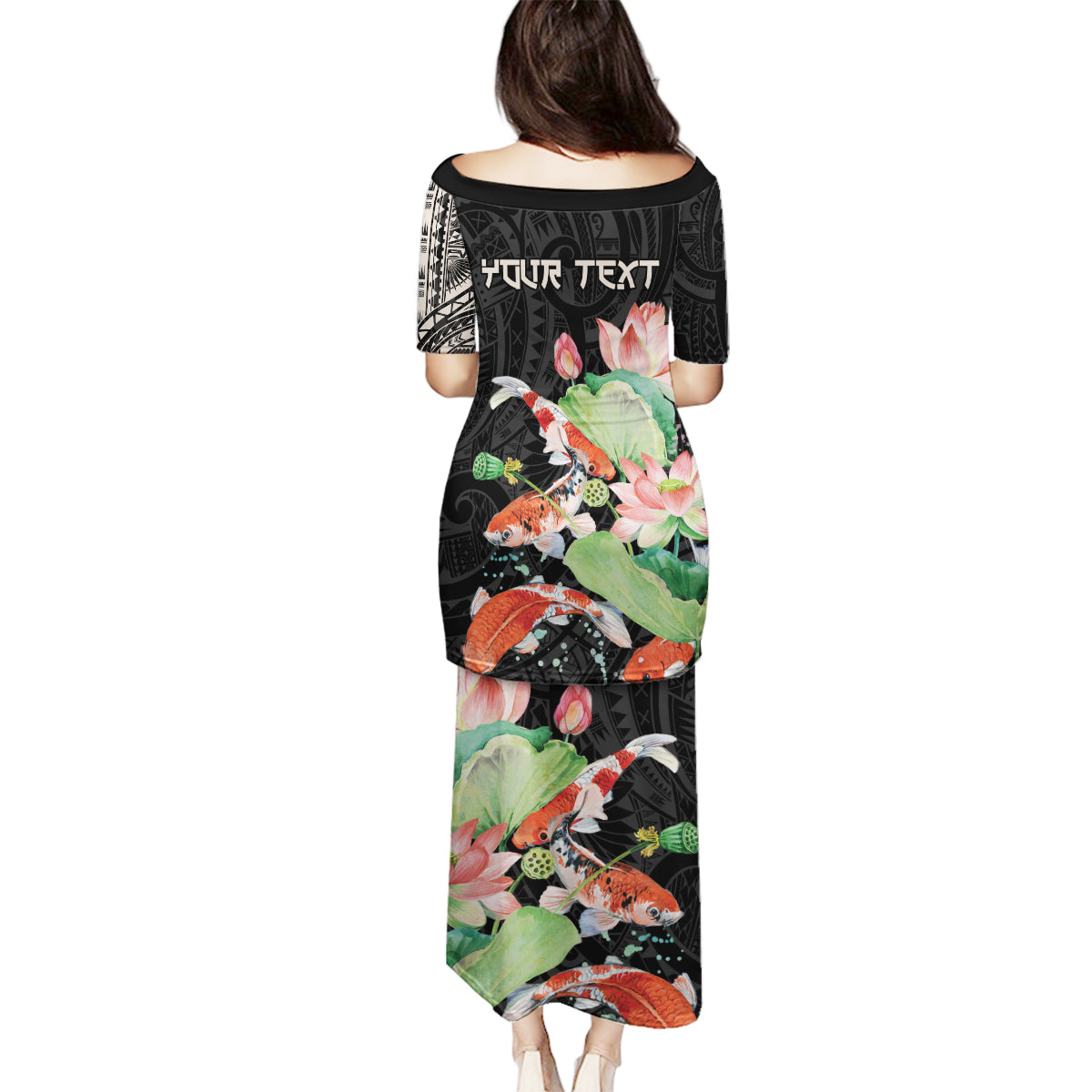 Personalized Japanese Koi Fish Family Matching Puletasi and Hawaiian Shirt with Polynesian Pattern LT9 - Polynesian Pride