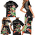 Personalized Japanese Koi Fish Family Matching Short Sleeve Bodycon Dress and Hawaiian Shirt with Polynesian Pattern