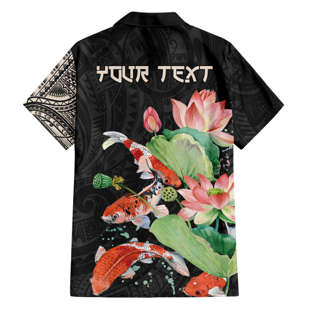 Personalized Japanese Koi Fish Family Matching Short Sleeve Bodycon Dress and Hawaiian Shirt with Polynesian Pattern LT9 - Polynesian Pride