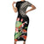 Personalized Japanese Koi Fish Family Matching Short Sleeve Bodycon Dress and Hawaiian Shirt with Polynesian Pattern