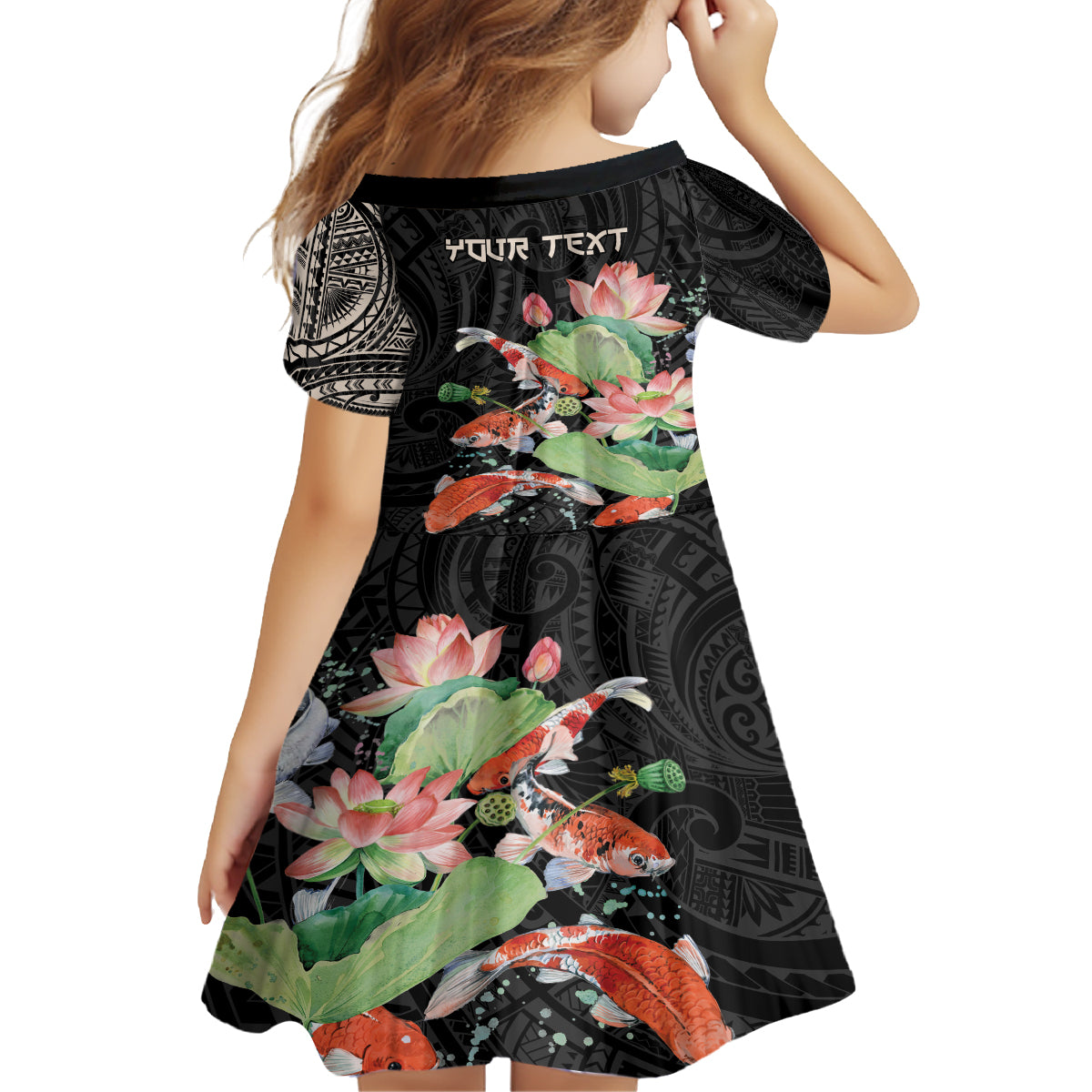 Personalized Japanese Koi Fish Family Matching Tank Maxi Dress and Hawaiian Shirt with Polynesian Pattern LT9 - Polynesian Pride