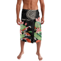 Personalized Japanese Koi Fish Lavalava with Polynesian Pattern LT9 Black - Polynesian Pride