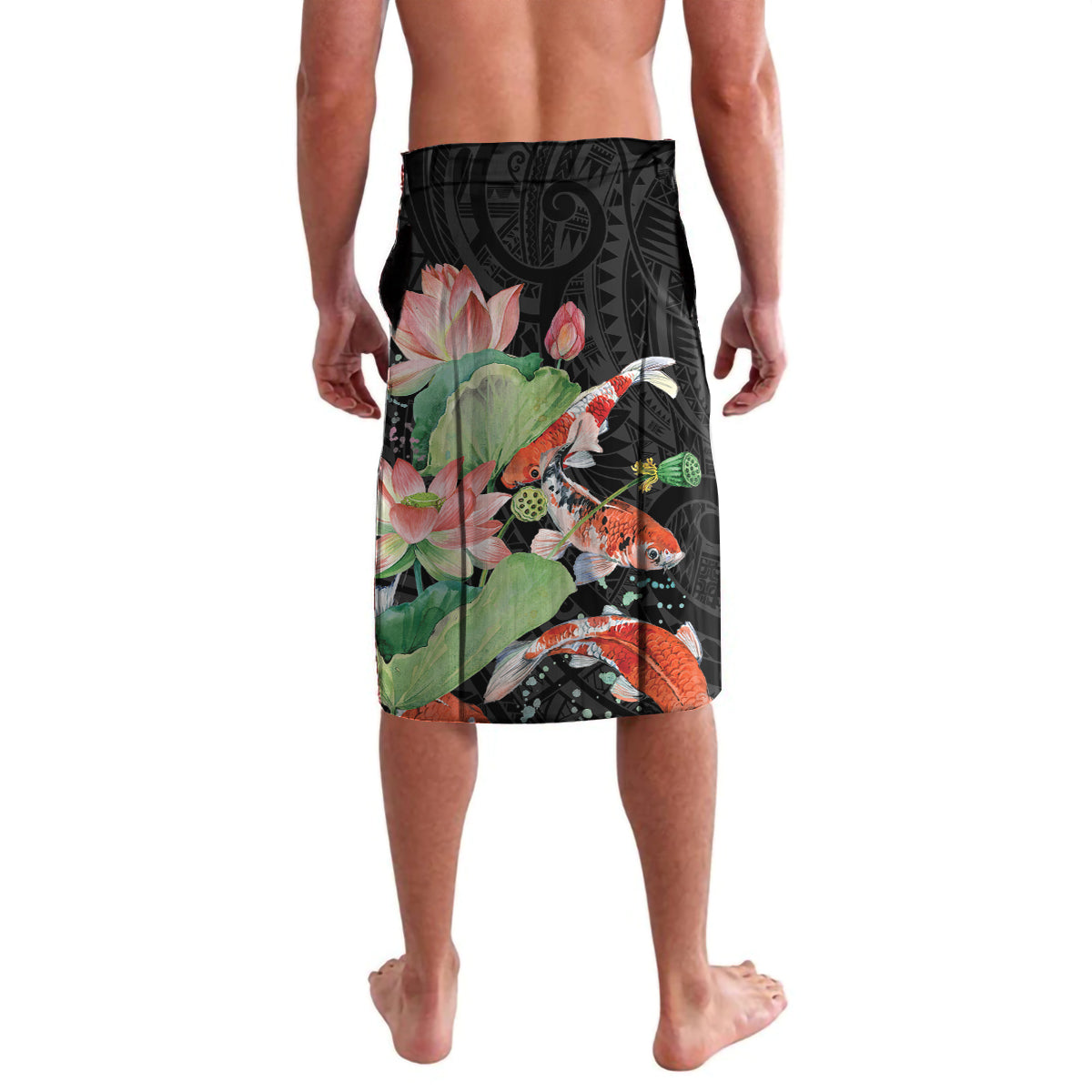 Personalized Japanese Koi Fish Lavalava with Polynesian Pattern LT9 - Polynesian Pride