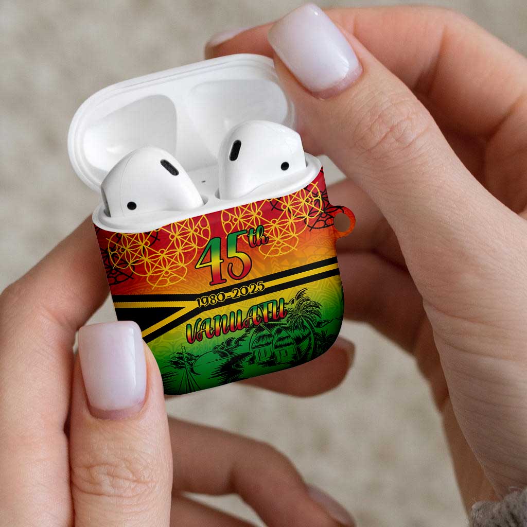 Hapi 45th Indipendens Dei Vanuatu AirPods Case Yumi 1980 with Vanuatuan Beach Landscape LT9 - Polynesian Pride