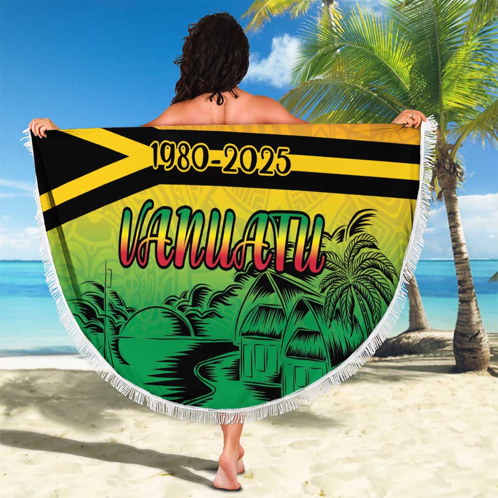 Hapi 45th Indipendens Dei Vanuatu Beach Blanket Yumi 1980 with Vanuatuan Beach Landscape