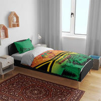 Hapi 45th Indipendens Dei Vanuatu Bedding Set Yumi 1980 with Vanuatuan Beach Landscape