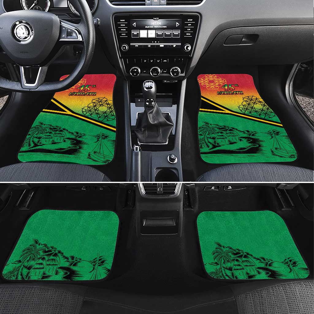Hapi 45th Indipendens Dei Vanuatu Car Mats Yumi 1980 with Vanuatuan Beach Landscape