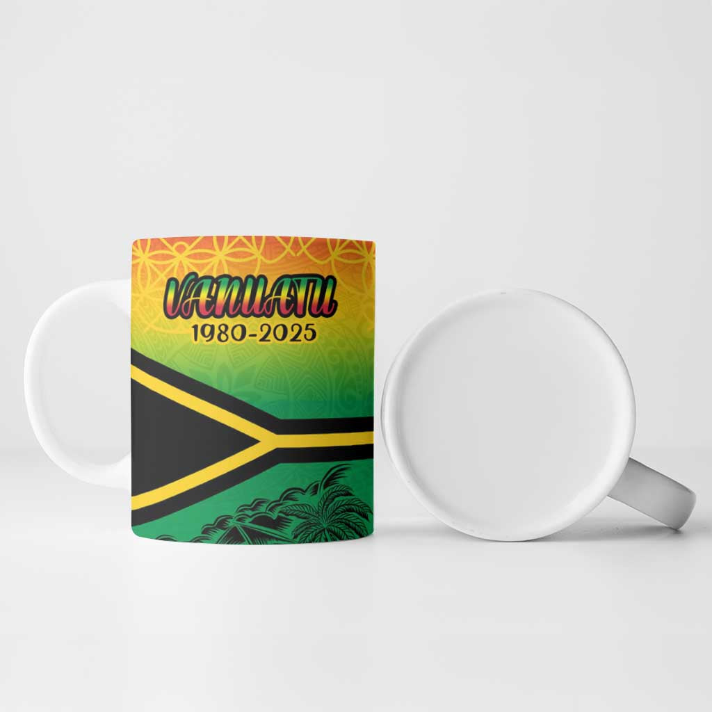 Hapi 45th Indipendens Dei Vanuatu Ceramic Mug Yumi 1980 with Vanuatuan Beach Landscape LT9 - Polynesian Pride