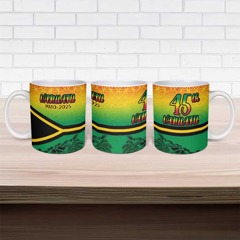 Hapi 45th Indipendens Dei Vanuatu Ceramic Mug Yumi 1980 with Vanuatuan Beach Landscape LT9 - Polynesian Pride