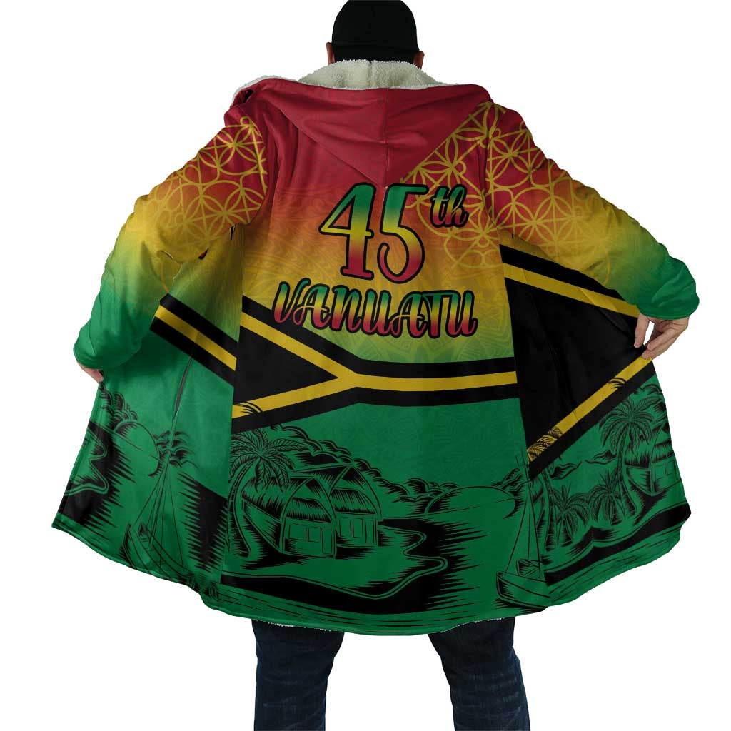 Hapi 45th Indipendens Dei Vanuatu Cloak Yumi 1980 with Vanuatuan Beach Landscape - Polynesian Pride