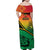 Hapi 45th Indipendens Dei Vanuatu Family Matching Off Shoulder Maxi Dress and Hawaiian Shirt Yumi 1980 with Vanuatuan Beach Landscape