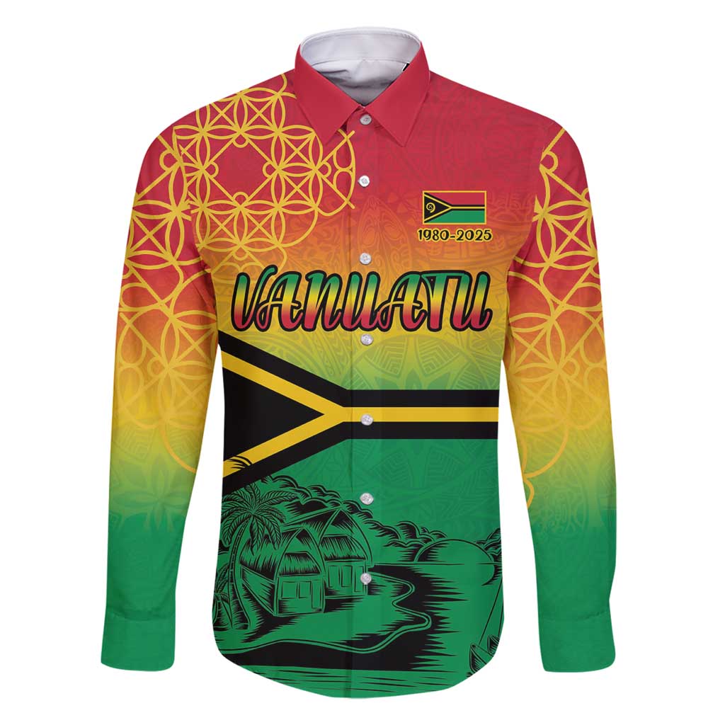 Hapi 45th Indipendens Dei Vanuatu Family Matching Tank Maxi Dress and Hawaiian Shirt Yumi 1980 with Vanuatuan Beach Landscape