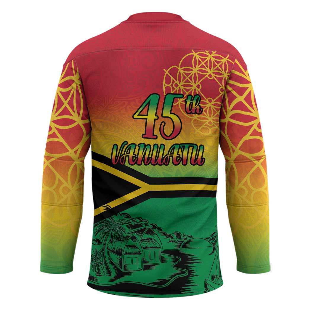 Hapi 45th Indipendens Dei Vanuatu Hockey Jersey Yumi 1980 with Vanuatuan Beach Landscape LT9 - Polynesian Pride