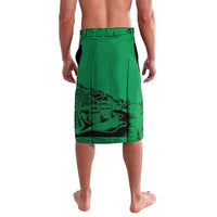 Hapi 45th Indipendens Dei Vanuatu Lavalava Yumi 1980 with Vanuatuan Beach Landscape