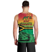 Hapi 45th Indipendens Dei Vanuatu Men Tank Top Yumi 1980 with Vanuatuan Beach Landscape