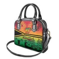 Hapi 45th Indipendens Dei Vanuatu Shoulder Handbag Yumi 1980 with Vanuatuan Beach Landscape