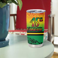 Hapi 45th Indipendens Dei Vanuatu Tumbler Cup Yumi 1980 with Vanuatuan Beach Landscape