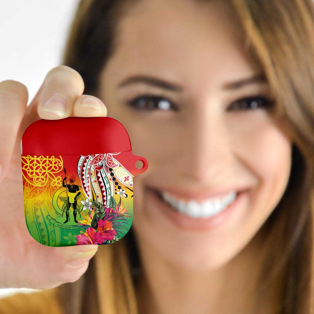 Vanuatu 45th Anniversary AirPods Case Polynesian with Sand Drawing Pattern LT9 Red - Polynesian Pride