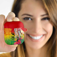 Vanuatu 45th Anniversary AirPods Case Polynesian with Sand Drawing Pattern LT9 Red - Polynesian Pride