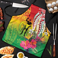 Vanuatu 45th Anniversary Apron Polynesian with Sand Drawing Pattern LT9 Red - Polynesian Pride