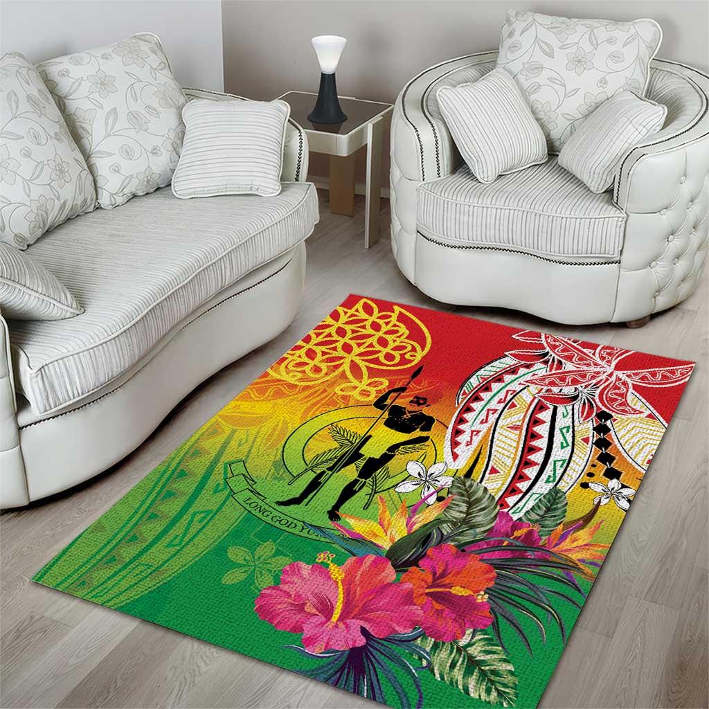 Vanuatu 45th Anniversary Area Rug Polynesian with Sand Drawing Pattern