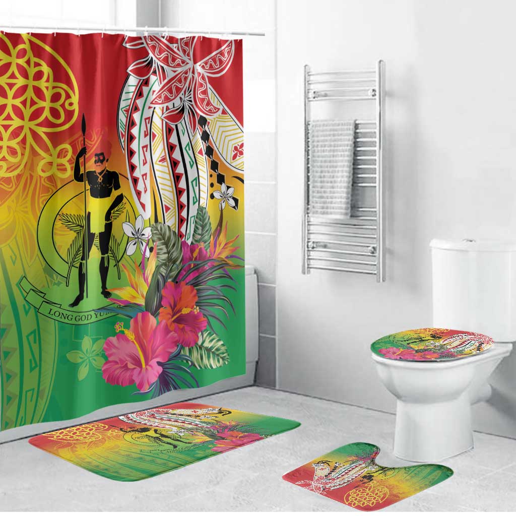Vanuatu 45th Anniversary Bathroom Set Polynesian with Sand Drawing Pattern - Polynesian Pride