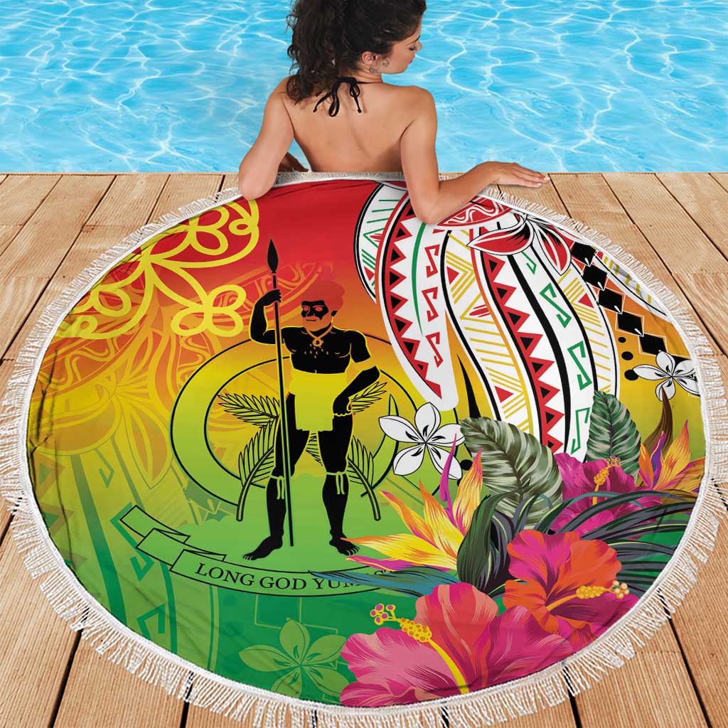 Vanuatu 45th Anniversary Beach Blanket Polynesian with Sand Drawing Pattern LT9 - Polynesian Pride