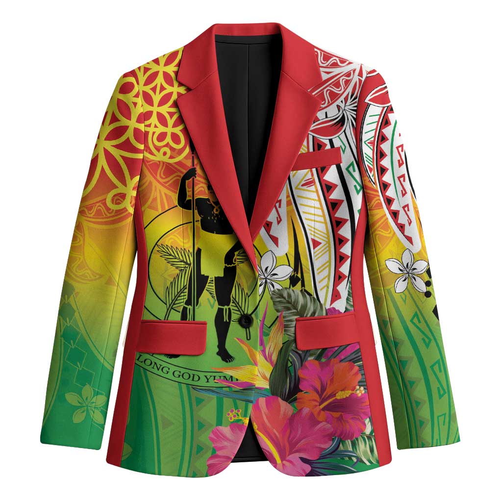 Vanuatu 45th Anniversary Blazer Polynesian with Sand Drawing Pattern LT9 Unisex Red - Polynesian Pride