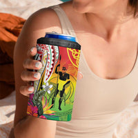 Vanuatu 45th Anniversary 4 in 1 Can Cooler Tumbler Polynesian with Sand Drawing Pattern LT9 - Polynesian Pride