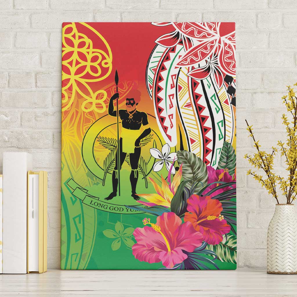 Vanuatu 45th Anniversary Canvas Wall Art Polynesian with Sand Drawing Pattern LT9 Without Frame Red - Polynesian Pride