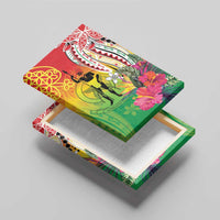 Vanuatu 45th Anniversary Canvas Wall Art Polynesian with Sand Drawing Pattern LT9 - Polynesian Pride