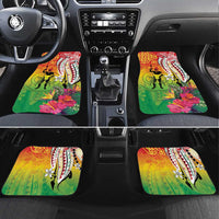 Vanuatu 45th Anniversary Car Mats Polynesian with Sand Drawing Pattern LT9 Set 4pcs Red - Polynesian Pride