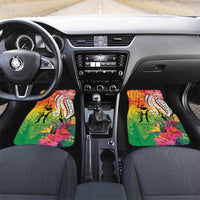 Vanuatu 45th Anniversary Car Mats Polynesian with Sand Drawing Pattern LT9 Set 2pcs - Front Red - Polynesian Pride