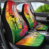 Vanuatu 45th Anniversary Car Seat Cover Polynesian with Sand Drawing Pattern