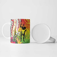 Vanuatu 45th Anniversary Ceramic Mug Polynesian with Sand Drawing Pattern LT9 - Polynesian Pride