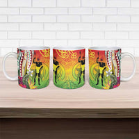 Vanuatu 45th Anniversary Ceramic Mug Polynesian with Sand Drawing Pattern LT9 - Polynesian Pride