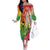 Vanuatu 45th Anniversary Family Matching Off The Shoulder Long Sleeve Dress and Hawaiian Shirt Polynesian with Sand Drawing Pattern
