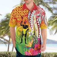 Vanuatu 45th Anniversary Hawaiian Shirt Polynesian with Sand Drawing Pattern LT9 - Polynesian Pride
