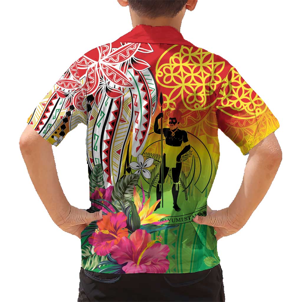 Vanuatu 45th Anniversary Hawaiian Shirt Polynesian with Sand Drawing Pattern LT9 - Polynesian Pride