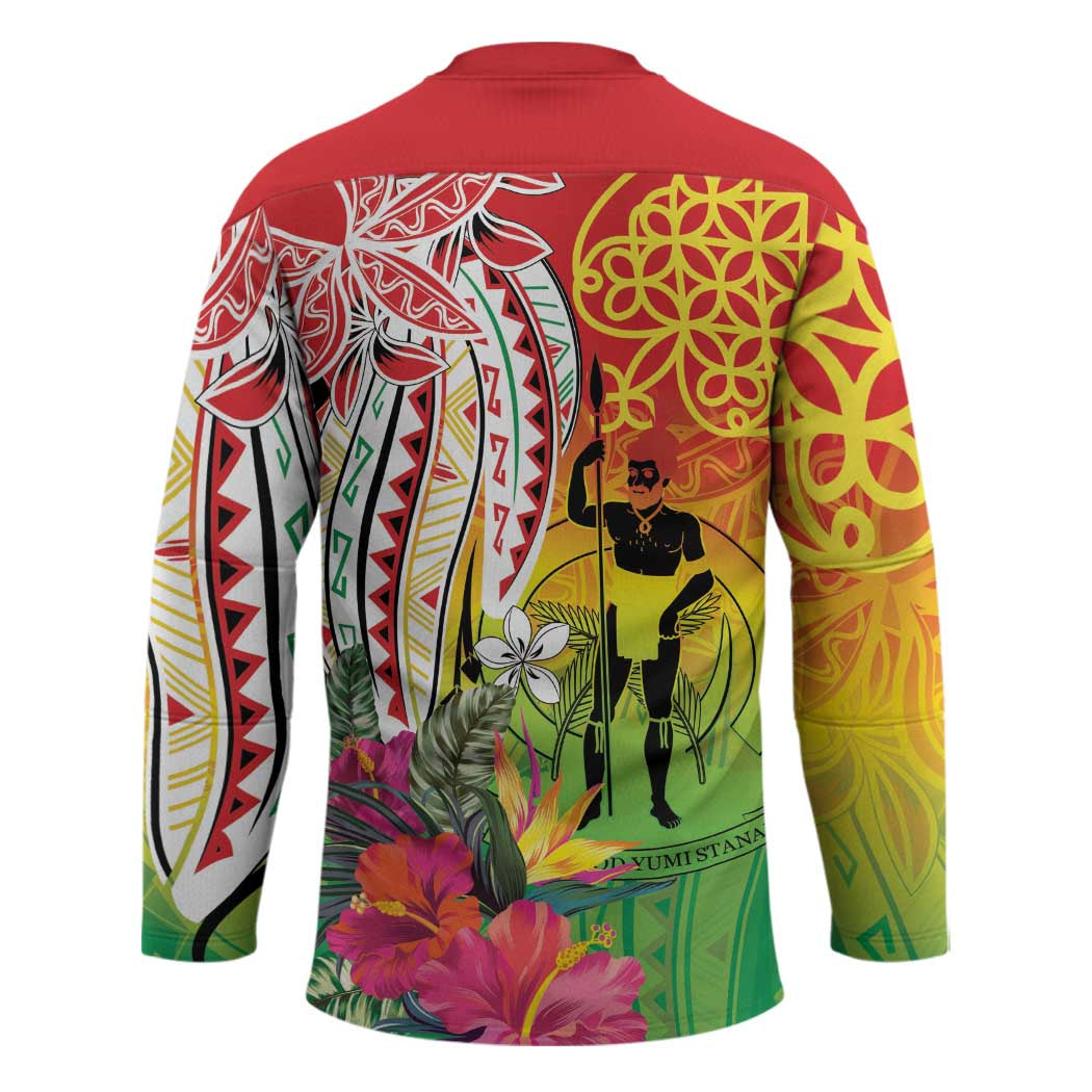 Vanuatu 45th Anniversary Hockey Jersey Polynesian with Sand Drawing Pattern LT9 - Polynesian Pride