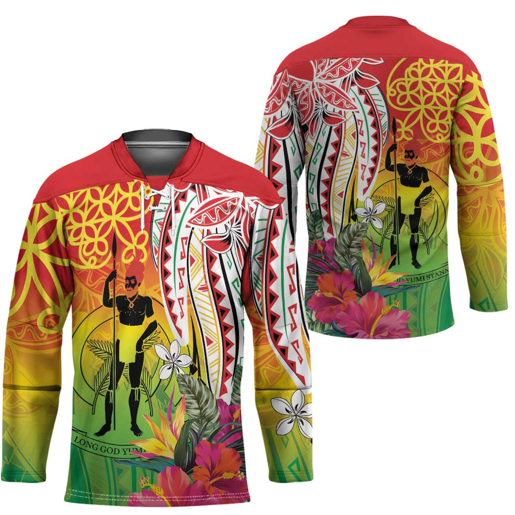 Vanuatu 45th Anniversary Hockey Jersey Polynesian with Sand Drawing Pattern LT9 - Polynesian Pride
