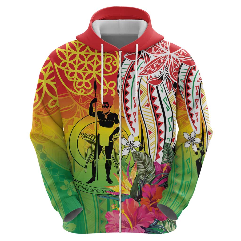Vanuatu 45th Anniversary Hoodie Polynesian with Sand Drawing Pattern