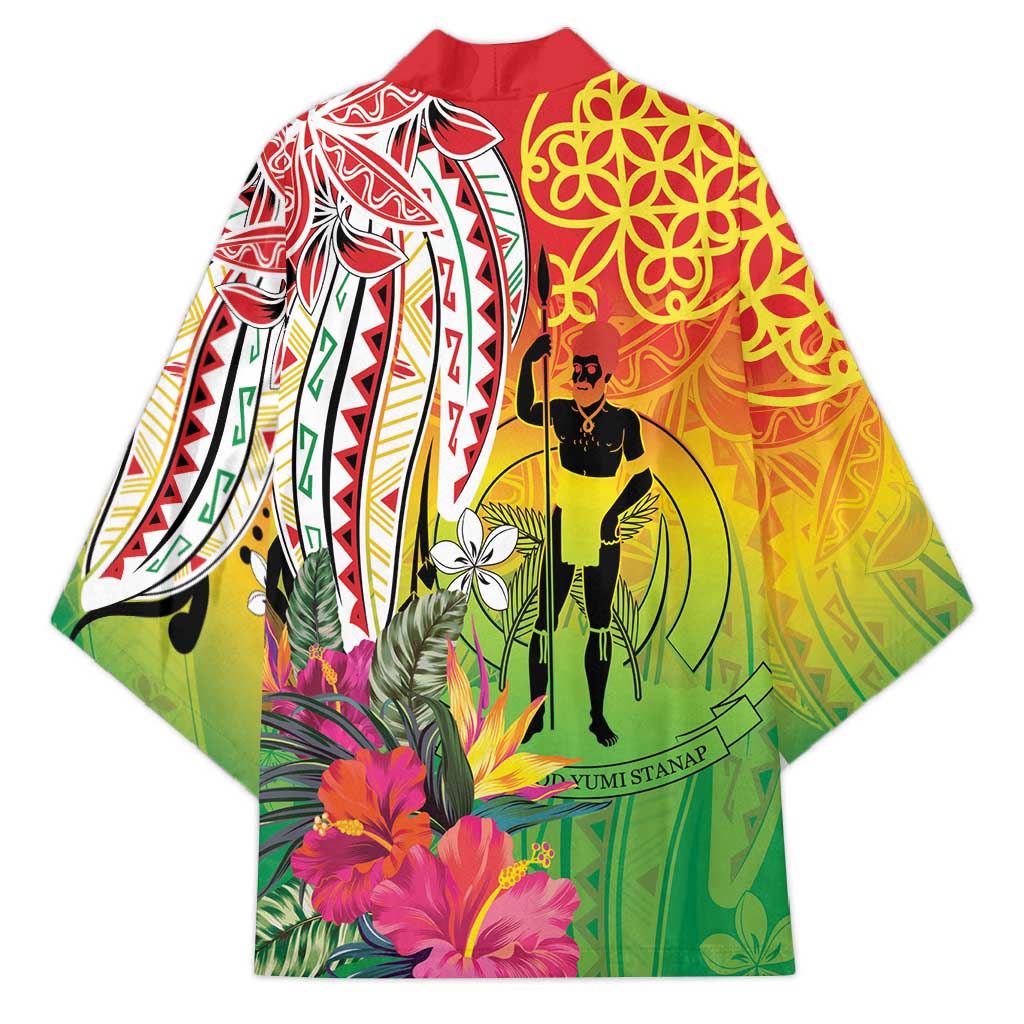 Vanuatu 45th Anniversary Kimono Polynesian with Sand Drawing Pattern - Polynesian Pride