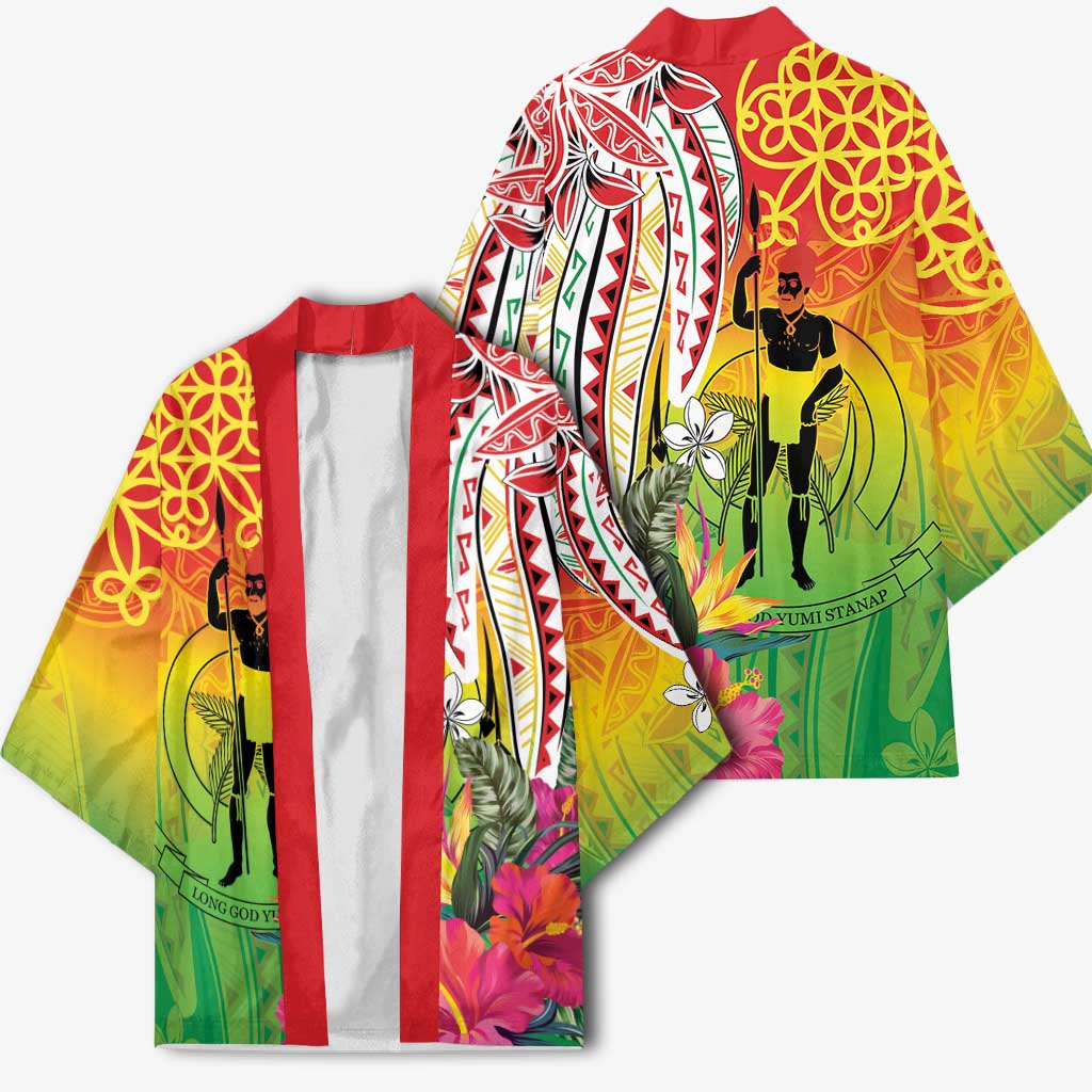 Vanuatu 45th Anniversary Kimono Polynesian with Sand Drawing Pattern - Polynesian Pride
