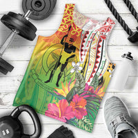Vanuatu 45th Anniversary Men Tank Top Polynesian with Sand Drawing Pattern LT9 - Polynesian Pride