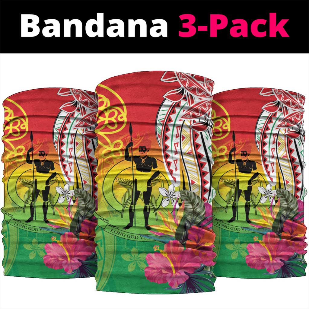 Vanuatu 45th Anniversary Neck Gaiter Polynesian with Sand Drawing Pattern - Polynesian Pride