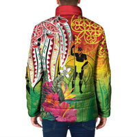 Vanuatu 45th Anniversary Padded Jacket Polynesian with Sand Drawing Pattern LT9 - Polynesian Pride